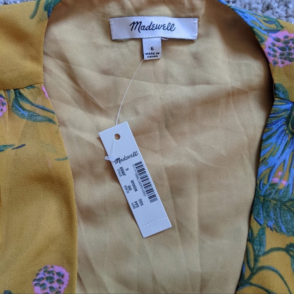 NWT Madewell Sweetgrass Ruffle Sleeve Dress - Picture 4 of 9